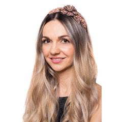 Coronita Floare Cristale 3D Roz