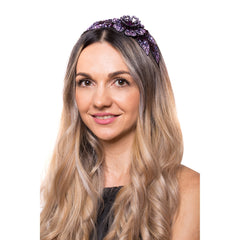 Coronita Floare Cristale 3D Mov Lila