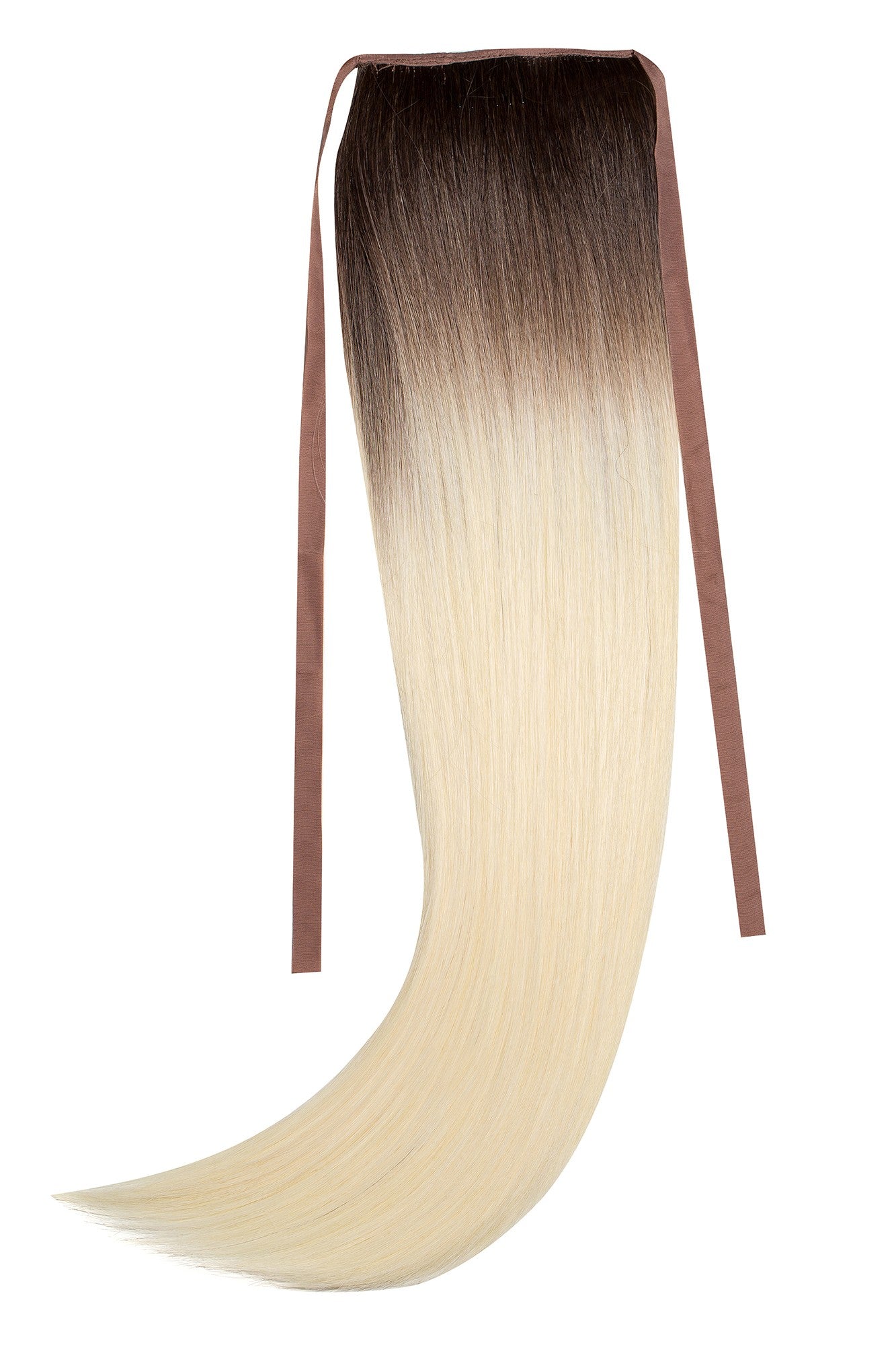 Coada Fibra Sintetica 55cm Ombre Saten Blond Platinat