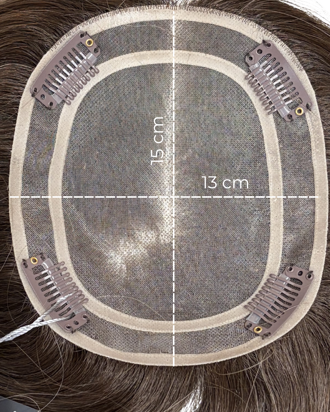 Extensie pe bază circulară cu clips; măsuri 15 cm și 13 cm