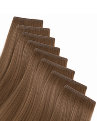 Invisible Tape-On Extensions Russian Hair Hazelnut Brown