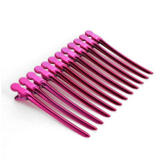 Set 12 Pink Metal Clips
