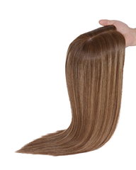 Șuviță de păr natural brun-caramele, întinsă, pentru extensii