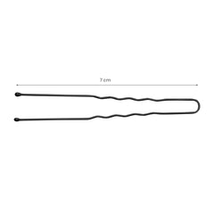 Două ace de păr ondulate negre de 7 cm, tije subțiri